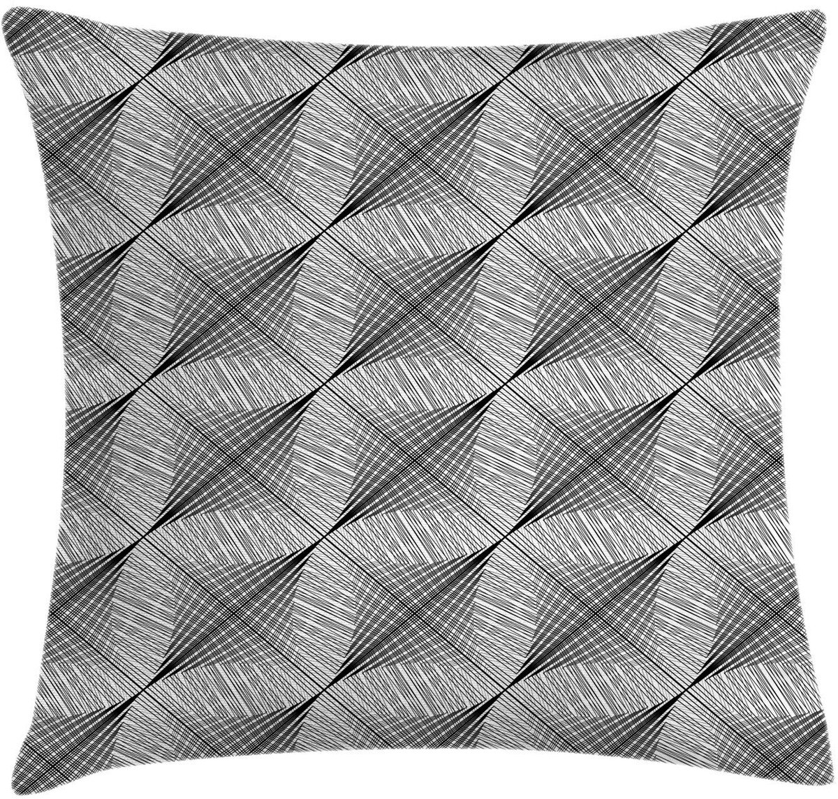 ABAKUHAUS Abstracte Kussenhoes – Diagonale Strepen, Beidzijdig bedrukt – 50x50 cm Anthraciet grijs