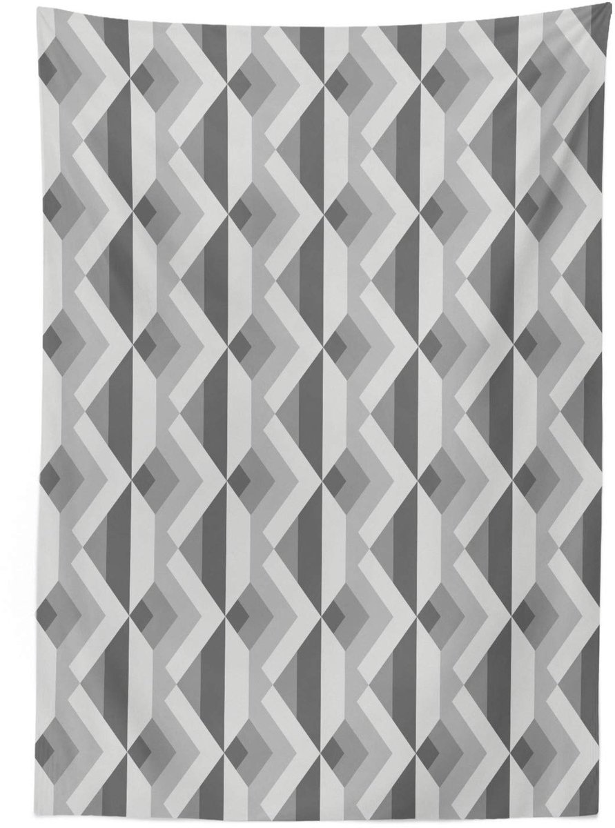 ABAKUHAUS Tafelkleed – Geometrisch Satijn 140x200 cm, Antraciet