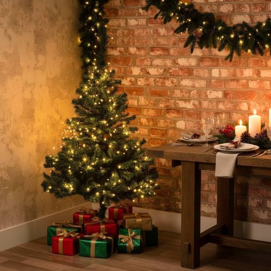Kunstkerstboom van pvc, 210 cm, met verlichting, 350 lampen