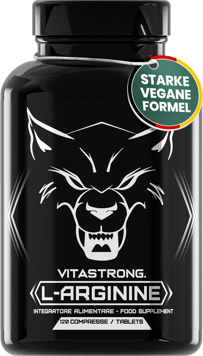 Vitastrong L-Arginine KyowaQuality – Hooggedoseerde Aminozuur Supplement voor Spiergroei, Detox, Prestaties en Immuunsysteem – 6 Tabletten per Dag