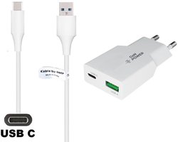 OneOne 36W snellader met 2 poorten + 1,8m sterke USB C kabel. PD PPS lader. GAN oplader adapter past op Huawei Pura 80 / 80 Pro / 80 Pro + / 80 Ultra, Pura X, Enjoy 70 / 70z / 70x, 80, 60, 60x, Z 5G,