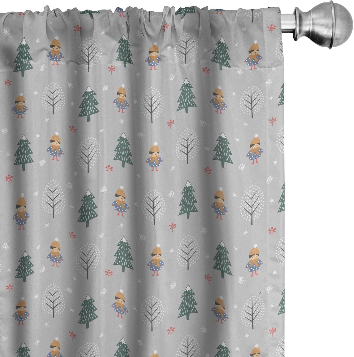ABAKUHAUS Voorhangen 2x75x245 cm – jagergroen/abrikoos – microvezel Jägergrün