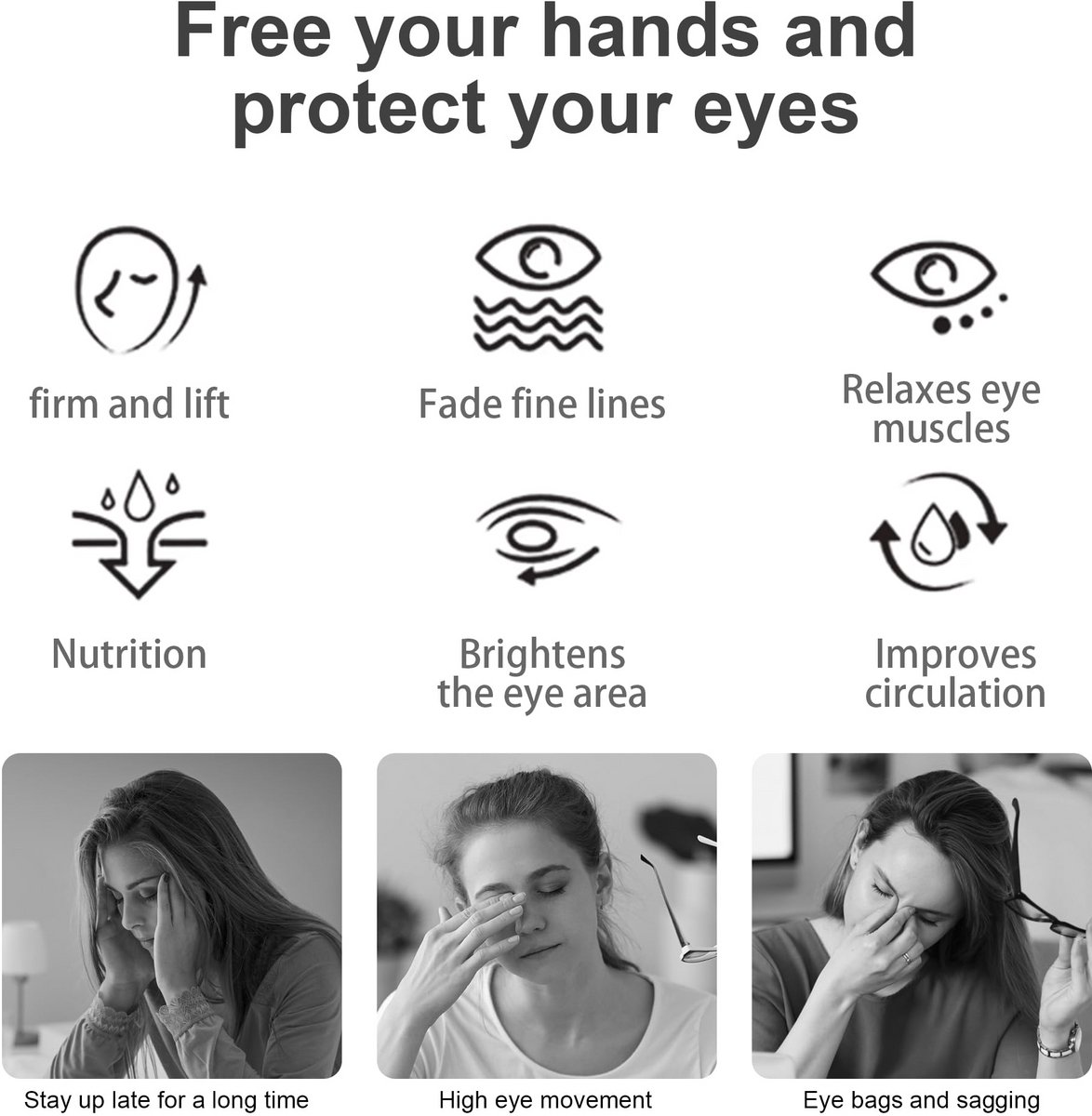 Anti-Rimpel Oogmassage Bril Draadloos met Rood Licht - afbeelding 2