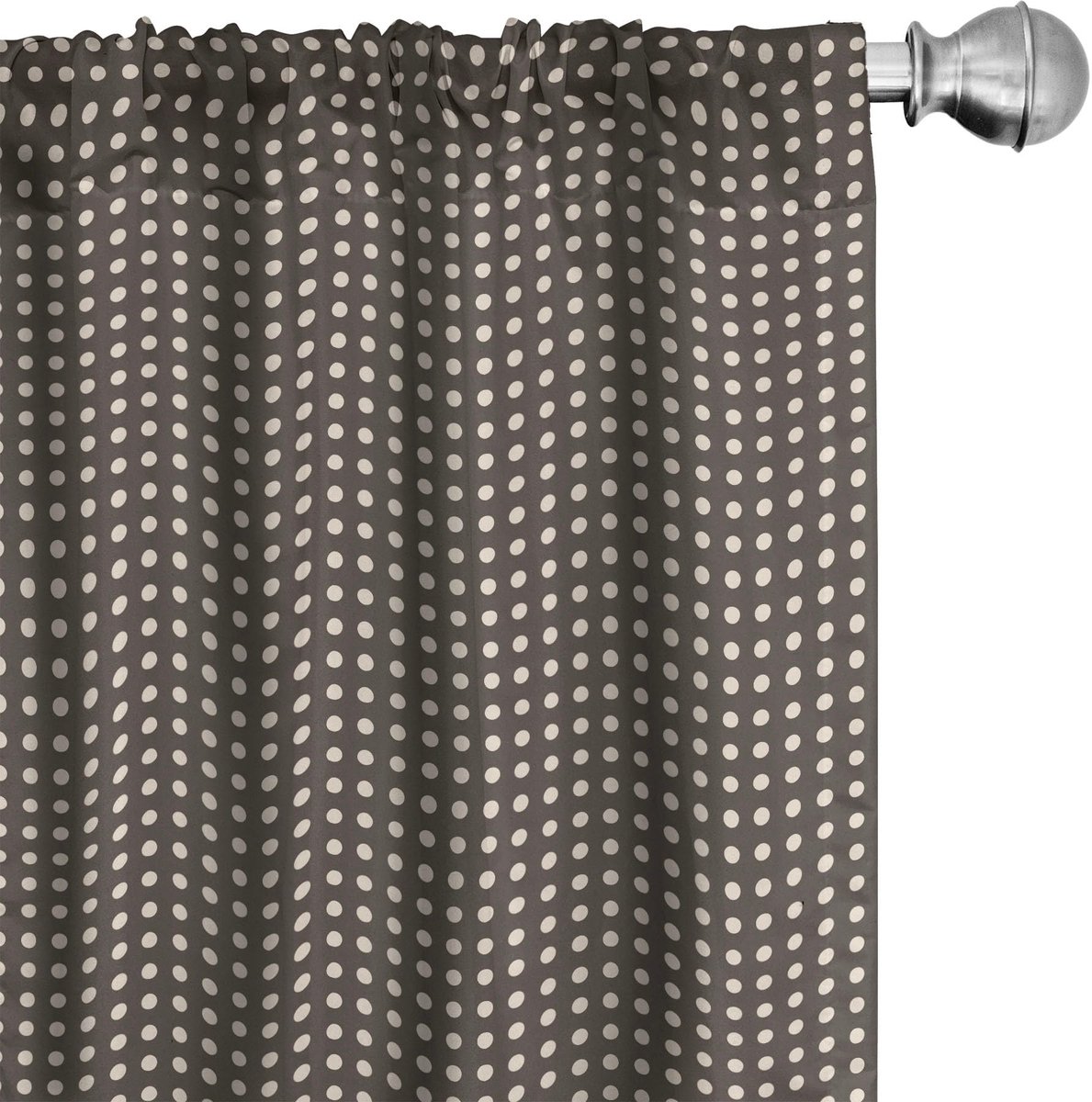 ABAKUHAUS Retro gordijnen – halftoonpunten – 2x75x175 cm – taupe/champagne Dunkler Taupe