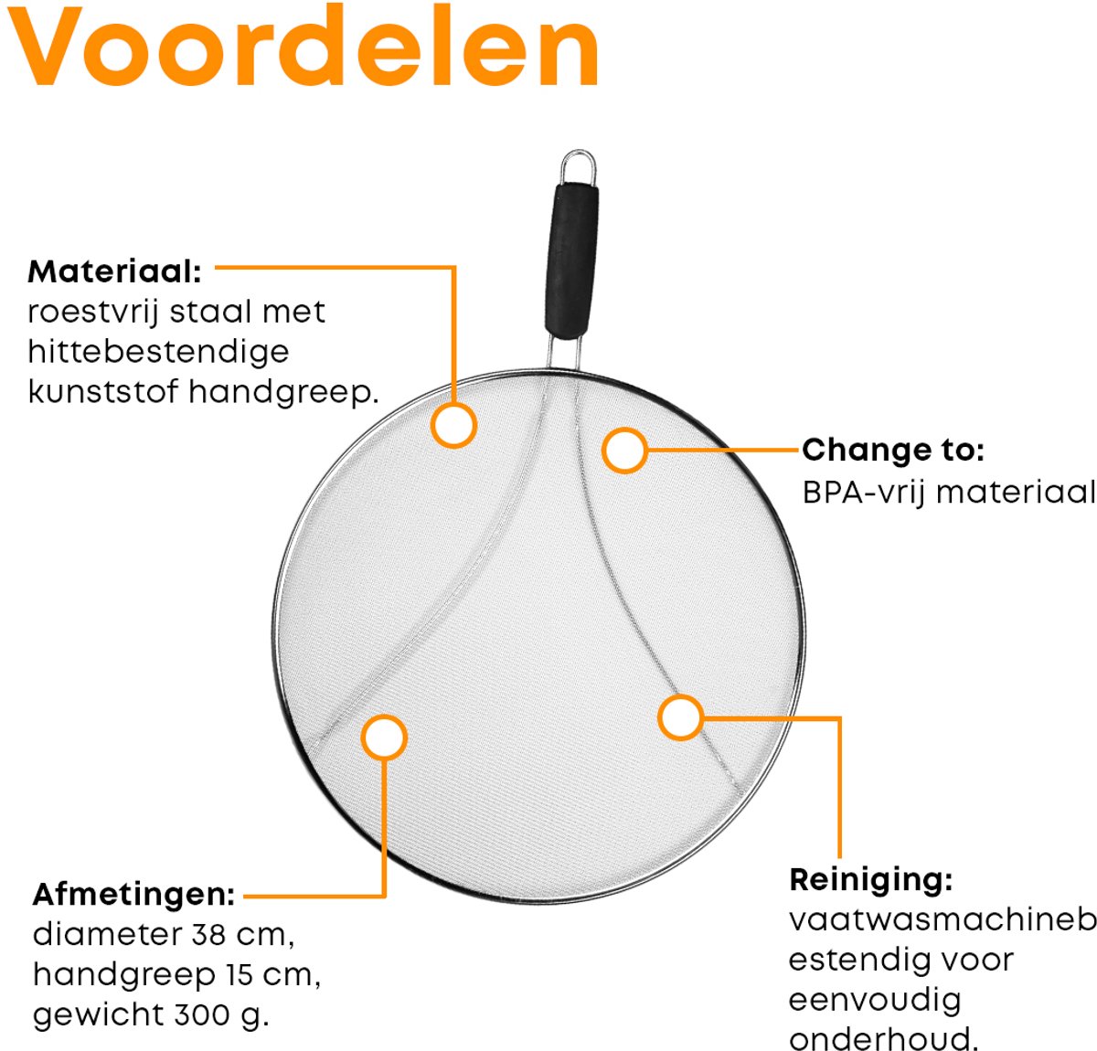 YUGN YUGN 38CM RVS Spatdeksel - afbeelding 4