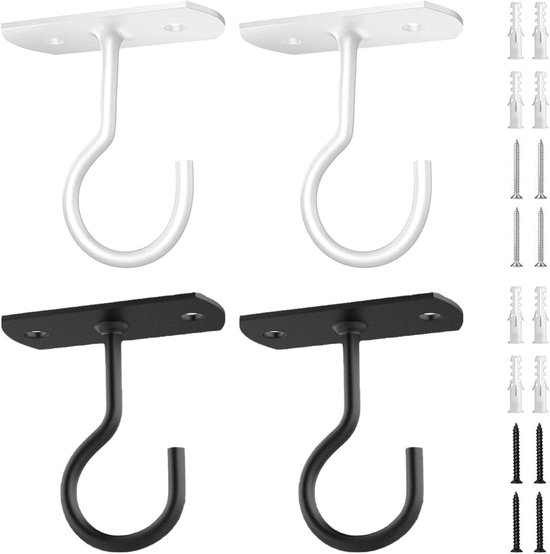 Crochets de suspension, 4 pièces, crochets muraux pour plantes, accessoires de décoration, crochets de montage, crochets pour panier de fleurs