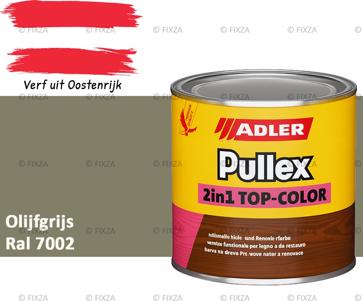ADLER Pullex 2in1 Top-Color – Olijfgrijs – 2,5 Liter – Dekkende Houtverf Buiten – Zijdemat