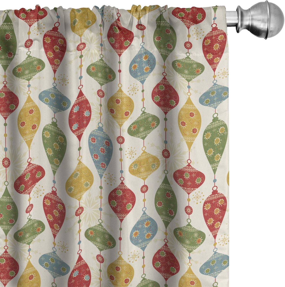 ABAKUHAUS Kerstgordijnen Vintage – 2x75x245 cm – Microvezel