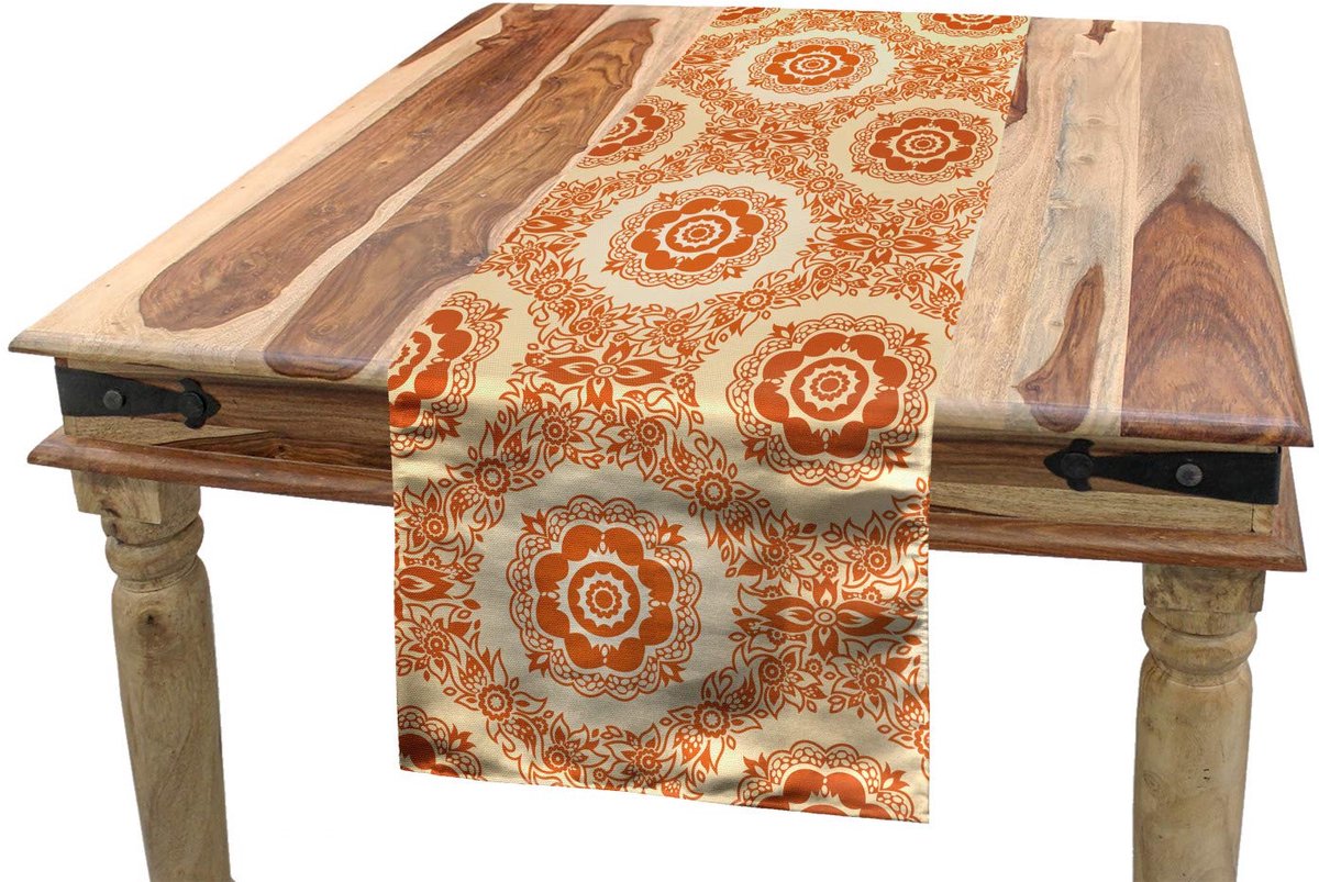 ABAKUHAUS Run 59994 – Tafelloper 40x180 cm – oranje beige, polyester