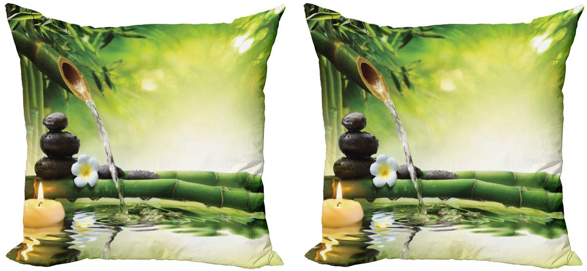 ABAKUHAUS Spa-kussenhoesenset 45x45 cm – dubbeldruk – multicolor Multicoloured