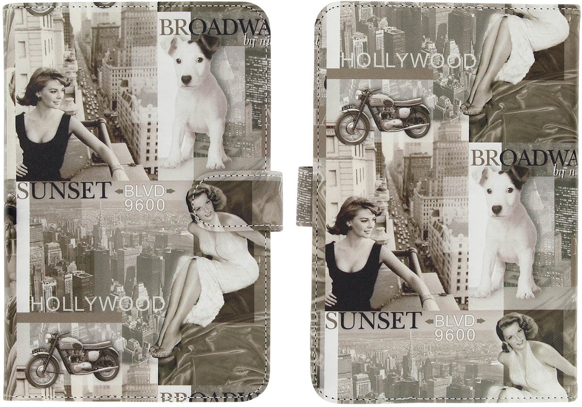 Akashi, Beschermhoes Folio Design Hollywood Tablet 7'' tot 8'' - Design Paris, Grijs