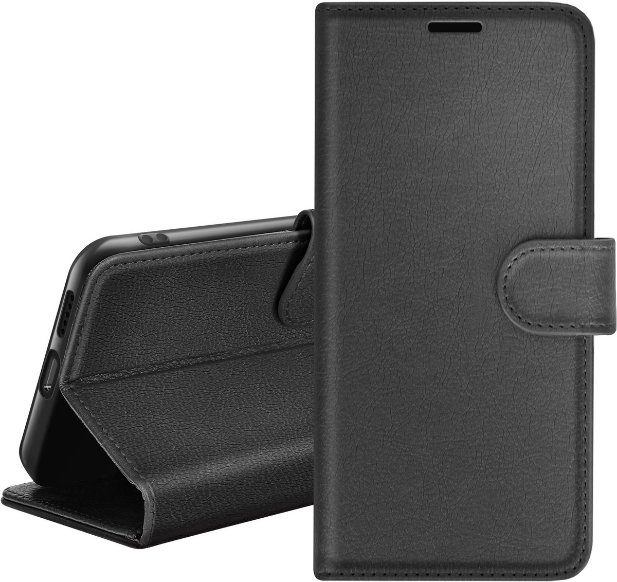 Zanae, Portemonnee Hoesje voor Oppo Reno 12F Standaard en Magnetische Lip, Zwart