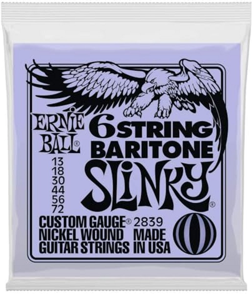 Slinky Baritona Gitaar Snaren 6-Snarig - 29 5/8 Scale - 13-72 Gauge