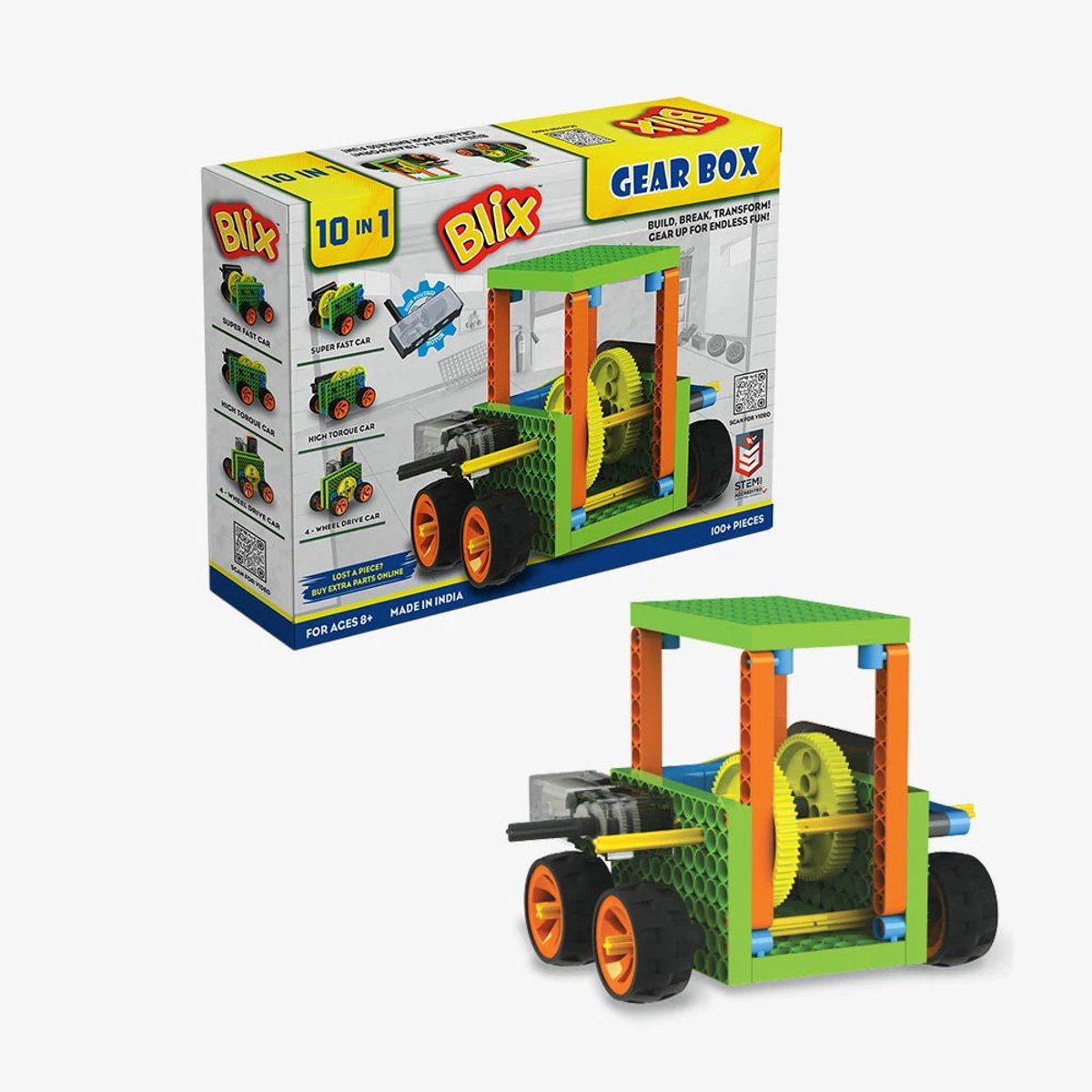 Blix Versnellingsbak STEM Bouwset – Technisch Speelgoed – Mechanica Bouwpakket – Constructiespeelgoed – 8+ Jaar