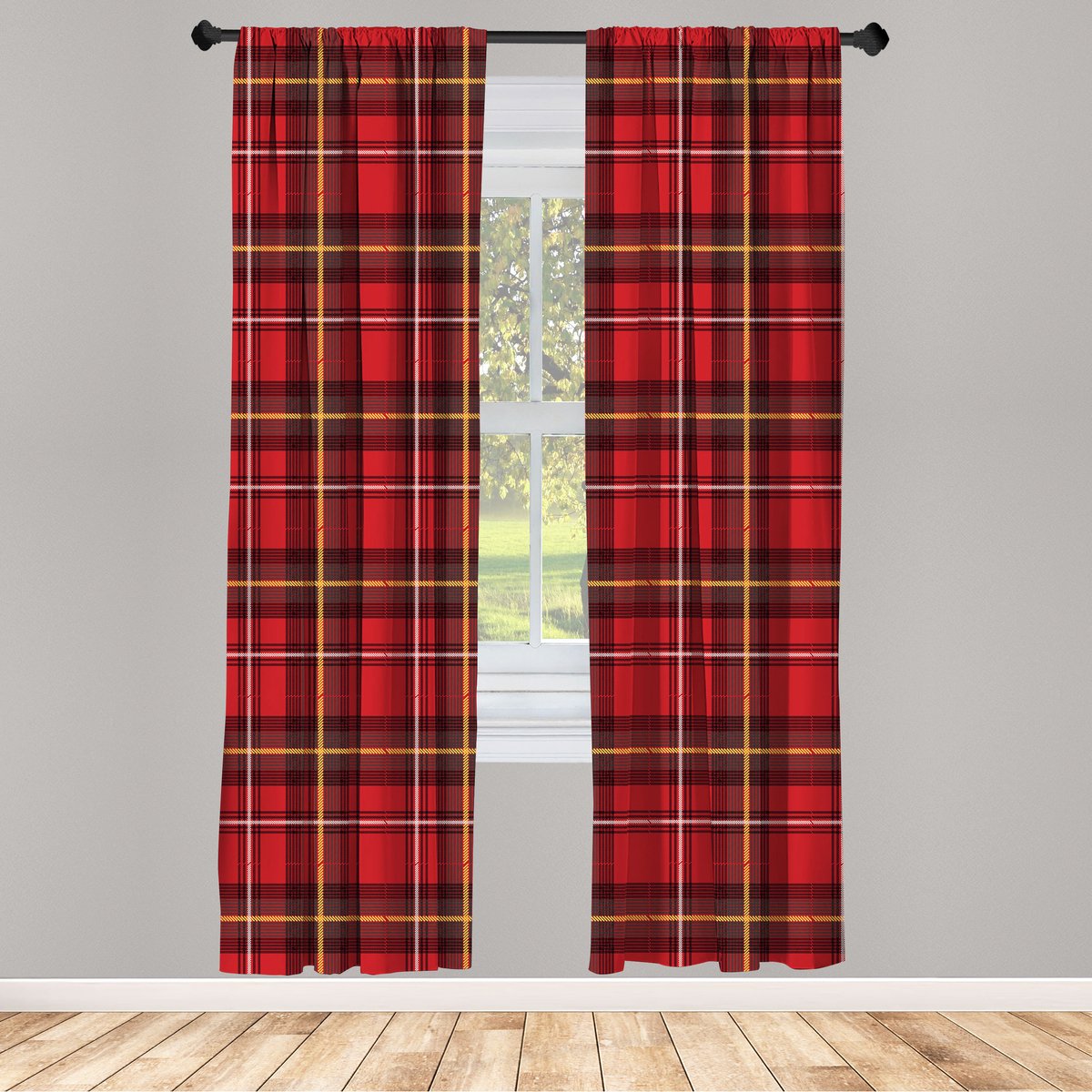 ABAKUHAUS Plaid raamgordijnen – 2-delig 75x245 cm – Veelkleurig