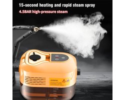 2500W Krachtige Stoomreiniger – Hoge Druk & Hoge Temperatuur – Handheld Stoommachine – Voor Bank, Auto, Keuken & Vloer – Inclusief 8 Opzetstukken – 220V – Zwart/Zilver