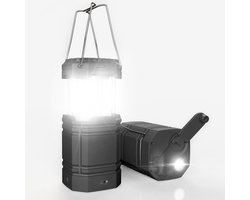 Opblaasbare Campinglantaarn Op Zonne-energie, Powerbank 4200mAh met USB, 3 Niveaus LED-licht Dimbaar, Buitenlamp Opvouwbaar, Draagbaar, Waterdicht IP67, voor Noodgevallen, Tafel, Binnenplaats, Vissen, Wandelen en Avontuur