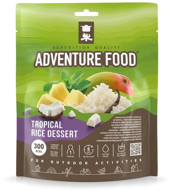 Adventure Food - Tropisch Rijst dessert - outdoormaaltijd - vriesdroogmaaltijd - Noodpakket & Noodvoorraad - buitensportvoeding - prepper - trekkingfood