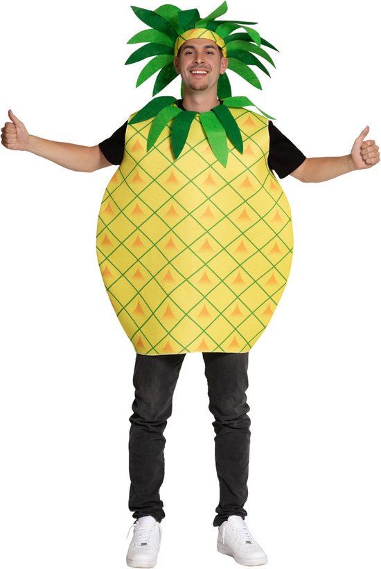 Partychimp Ananas Verkleedpak Fruit Kostuum Unisex Kostuum Carnavalskleding Carnaval kostuum verkleedkleding Volwassenen - Polyester - Geel - Unisex - One size