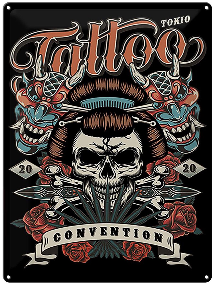 Blechschild Tattoo 30x40cm Tokio convention
