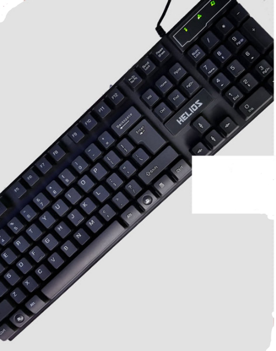 HELIOS HMK002 Toetsenbord – 104 Toetsen – QWERTY Engels – USB – Ergonomisch – Voor PC, Laptop & Desktop