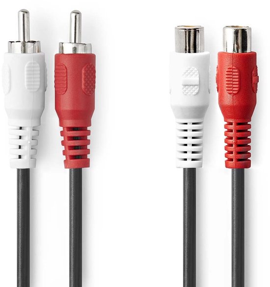 Tulp stereo verlengkabel | zwart | 5 meter