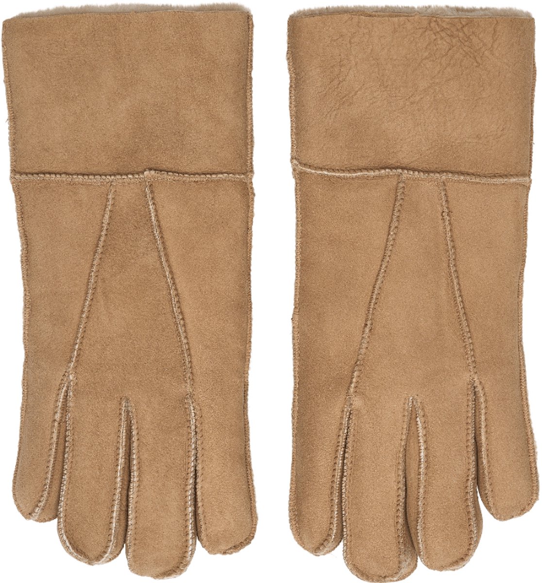 Leren handschoenen heren - Handschoenen heren winter - Lammy - Wol - Winddicht en waterafstotend - Bruin - Maat XL