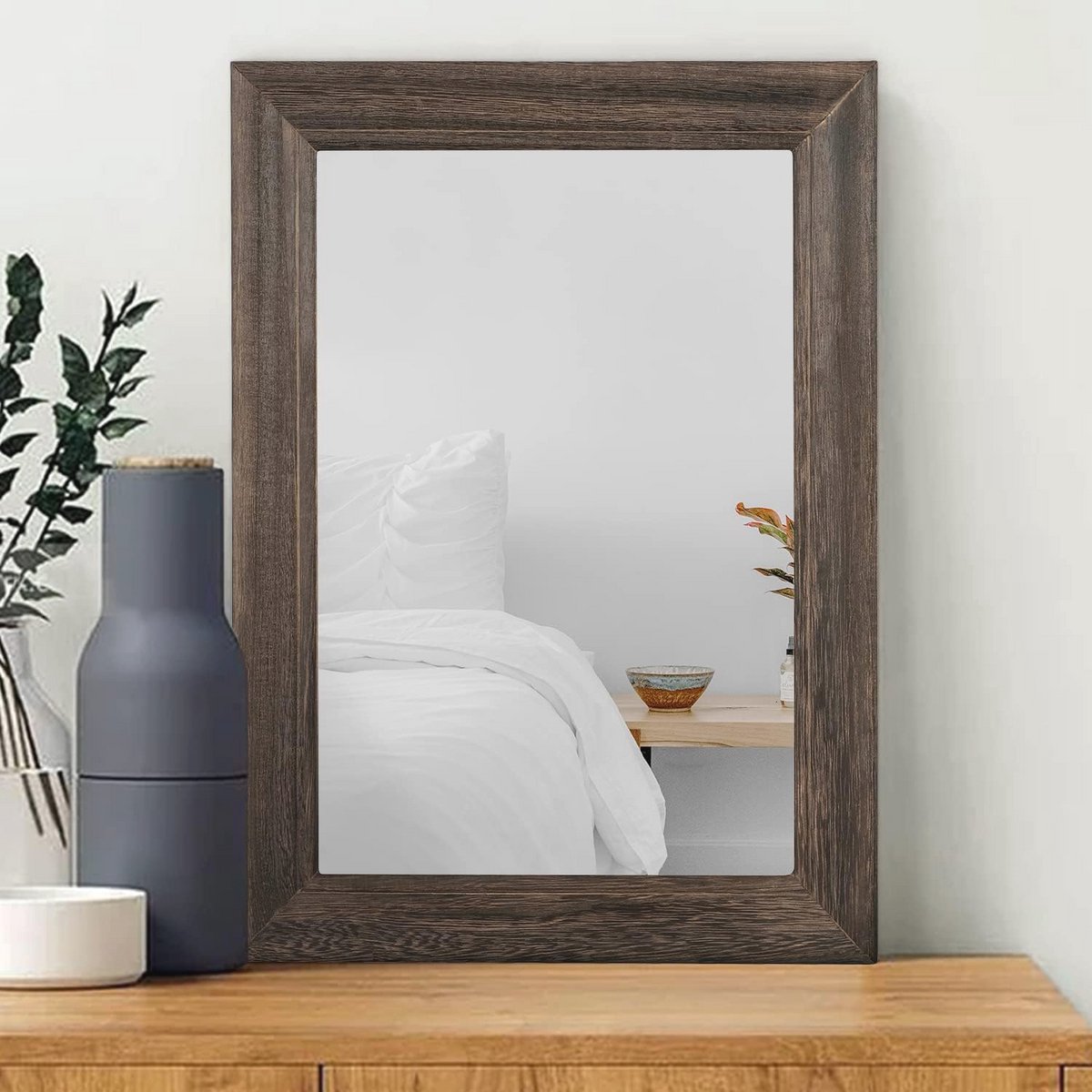 Rustieke Wandspiegel met Houten Frame voor Woondecoratie