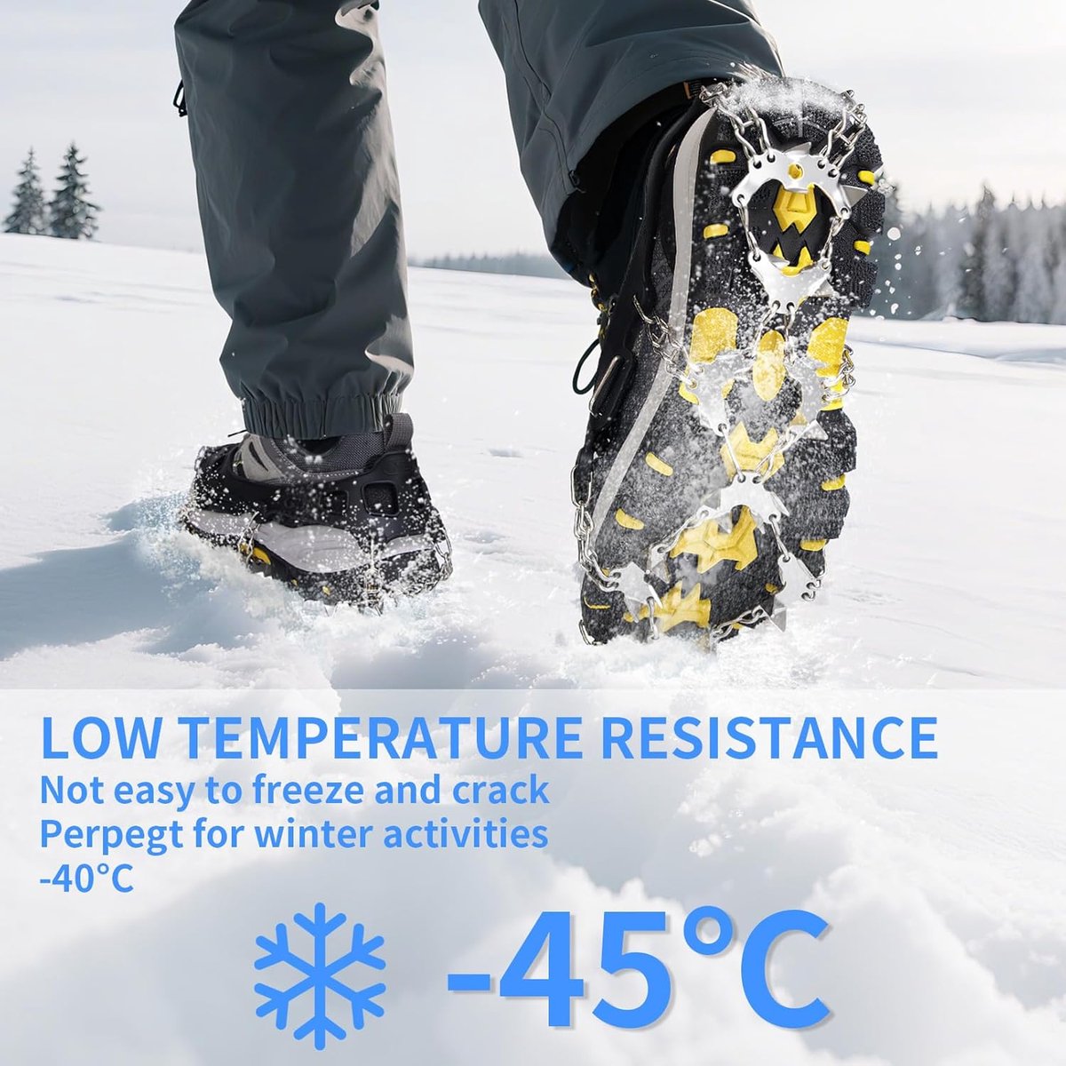 Candala Stijgijzers IJskrammen Tractie IJs- en Sneeuwgrippen voor Laarzen en Schoenen Antislip Ijskrammen IJs- en Sneeuwspikes voor Wandelen Bergbeklimmen Vissen Zilver