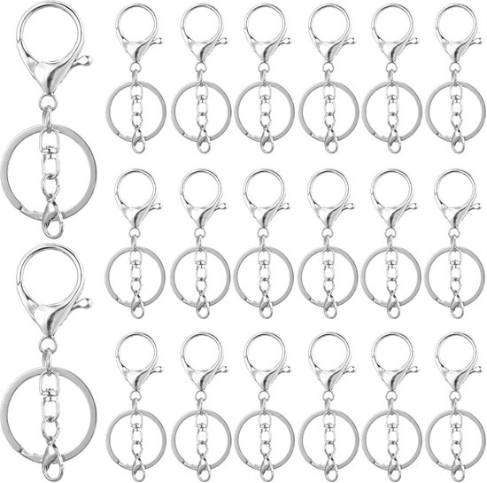 20 Stuks Ronde Karabijnhaken 25 Mm – Goud En Zilver – Voor Sleutelhangers, Tassen En Knutselprojecten