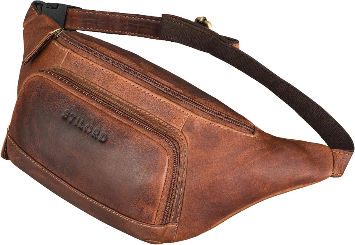 Elegante Leren Heuptas voor Vrouwen - Ruime Crossbody Schoudertas voor Festivals en Winkelen - Bruin