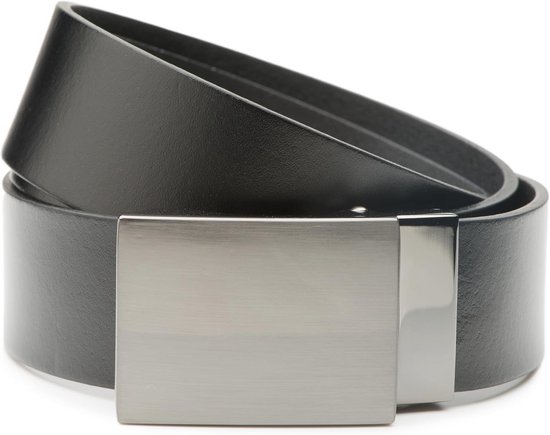 Riem heren 2 stuks, KEMISANT leren riem riem ratel automatische sluiting voor heren verstelbaar 35mm breed met geschenkdoos(Zwart/Blauw,125cm/36-42taille aanpassing