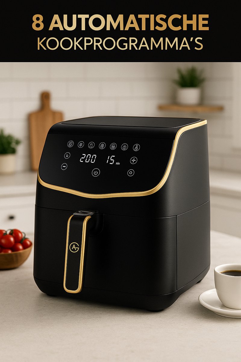 AG Airfryer XXL Luchtfriteuse met Dubbele Lade 5.5L Zwart - afbeelding 2