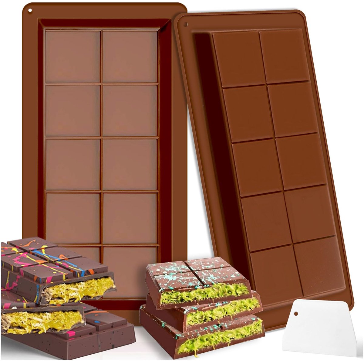 Unyqoos® Flexibele siliconen vorm voor chocolade, geschikt voor diverse lekkernijen