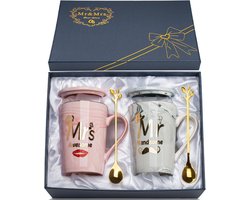 Romantisch Huwelijkscadeau voor Koppels - 2 Stuks Keramische Geschenkmokken 400ml