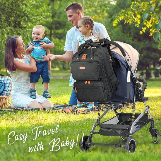 Waterdichte Baby Luiertas Rugzak met Verschoningsmatje - Multifunctionele Babytas voor Ouders — afbeelding 5