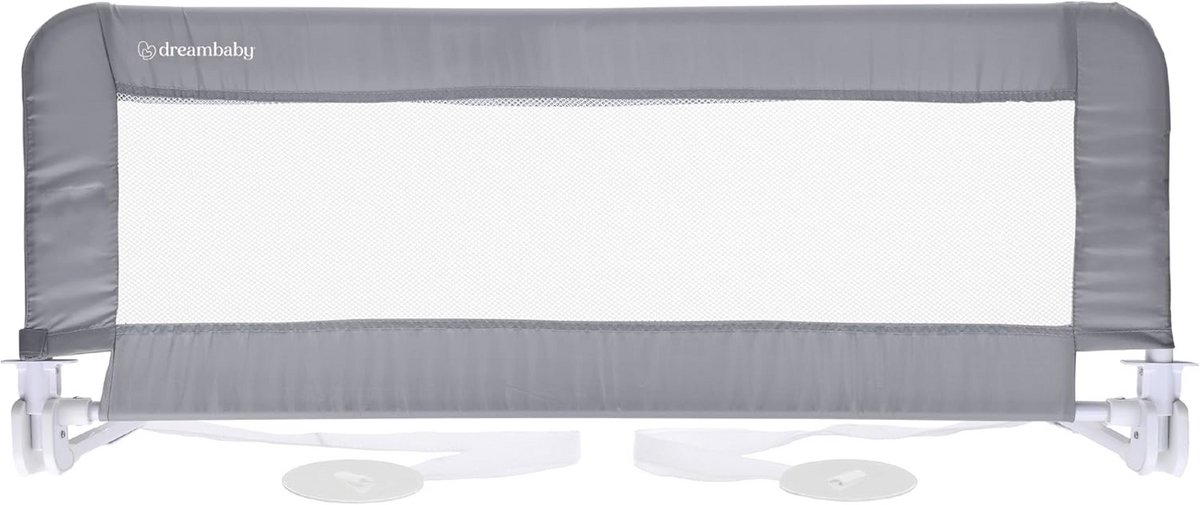 Opvouwbare Bed Veiligheidsbarrière voor Peuters - 110 cm Breed en 45,5 cm Hoog - Geschikt voor Platte Bedbodems tot Kingsize Matras - Grijs