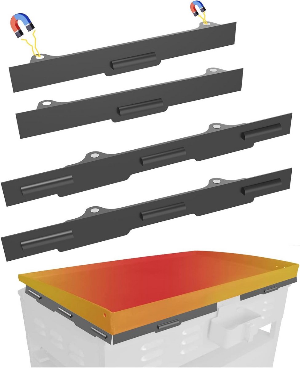 Windschermen voor 28" bakplaat - 4 stuks magnetische metalen windschermen voor grillen
