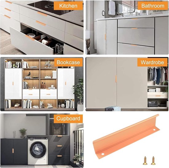 QUARKZMAN 10 stuks handgrepen, vingerrand-grepen, 128 mm gatafstand