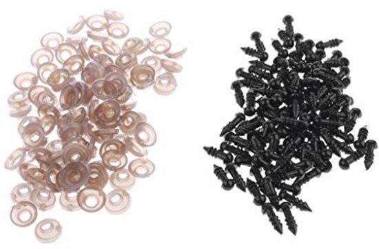 Kunststof Veiligheidsogen Zwart voor Gehaakte Dieren 6-16mm - RuWfpz 6 maten Veiligheidsoogjes