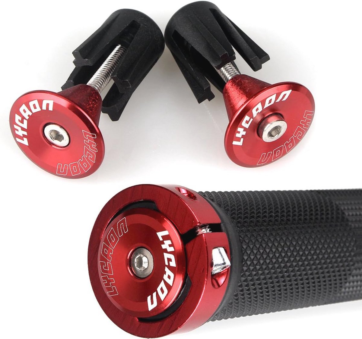 Antislip Fietsstuurgrepen - Rubberen Handvatten met Lock-on en Aluminium Slot voor Scooter, MTB, BMX en Racefietsen