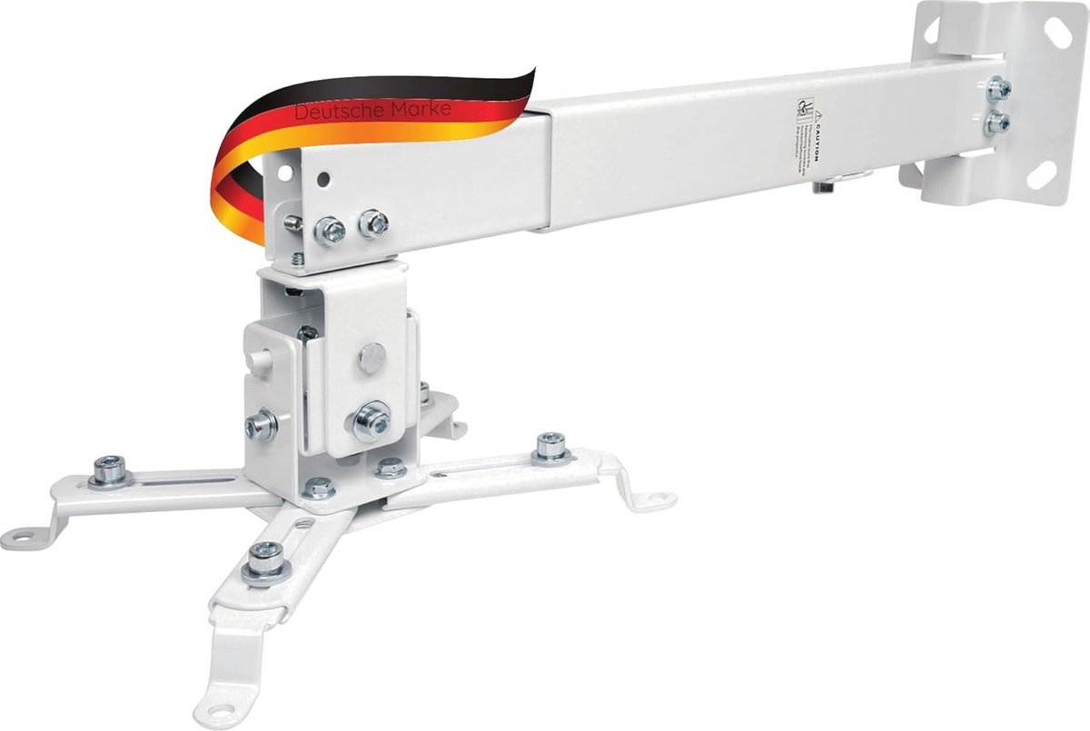 Projector Plafondbeugel | Universale Muurbeugel | Draaibaar en Zwenkbaar | Max. 20 kg | Wit