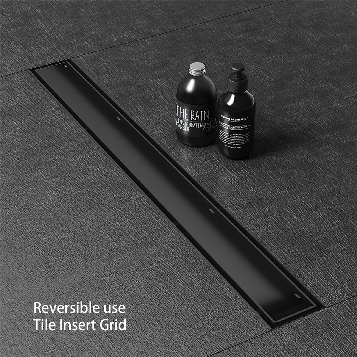 Profielenloods - Douchegoot mat zwart - Drain - 80cm