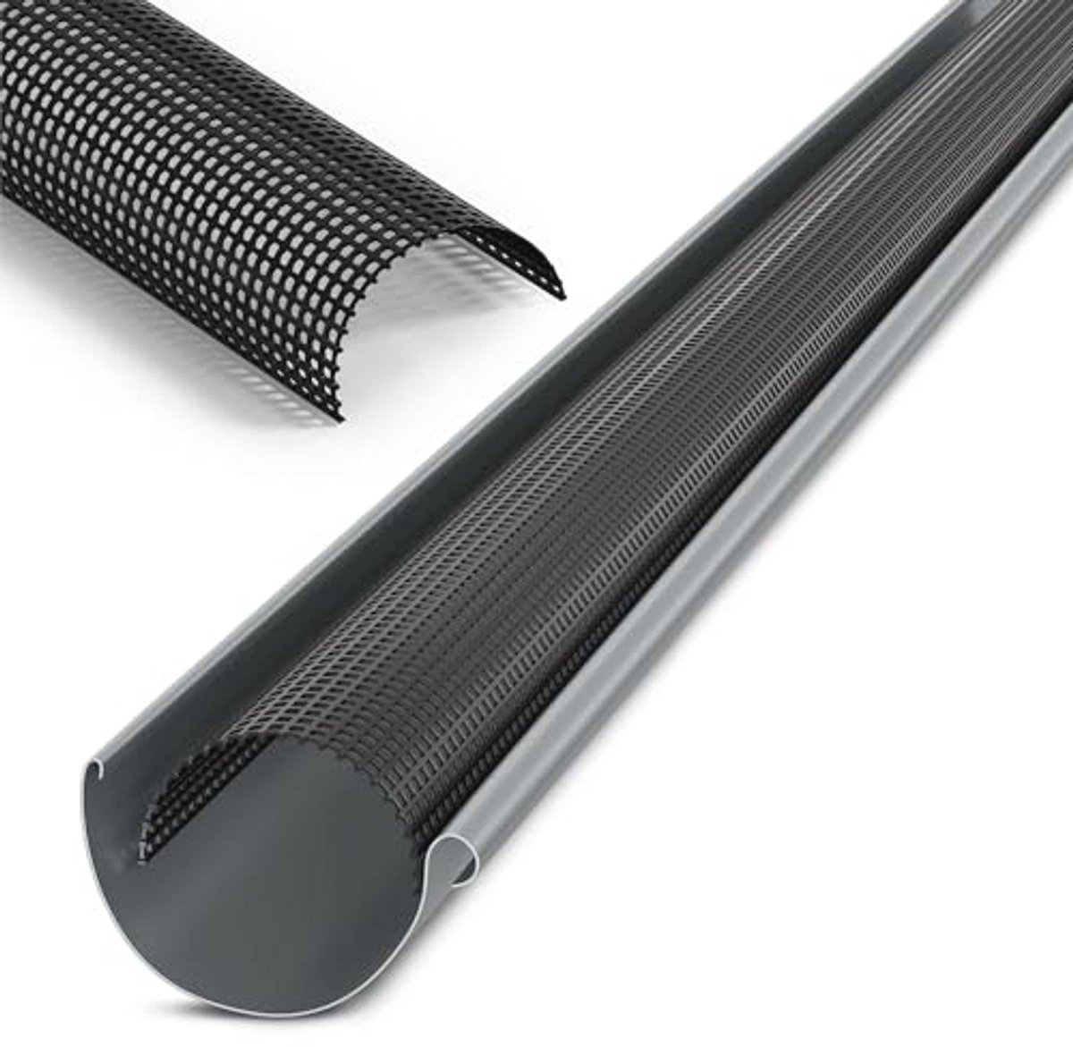 Bladbescherming voor dakgoten - PVC 100-125mm, 2 meter, zwart