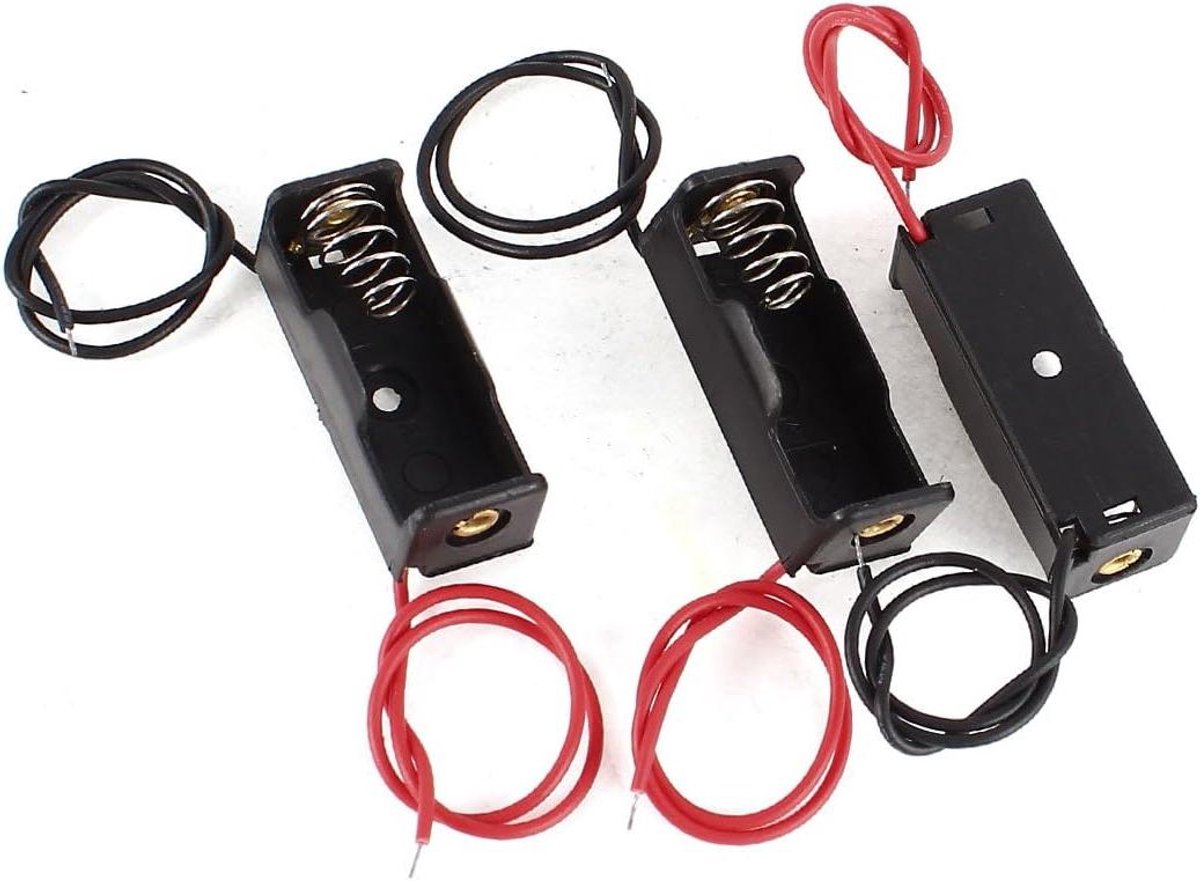 E-Ambar - Dubbele Kabel Vervangingsset - 23A 12V - Batterijhouder Zwart - 3 Stuks
