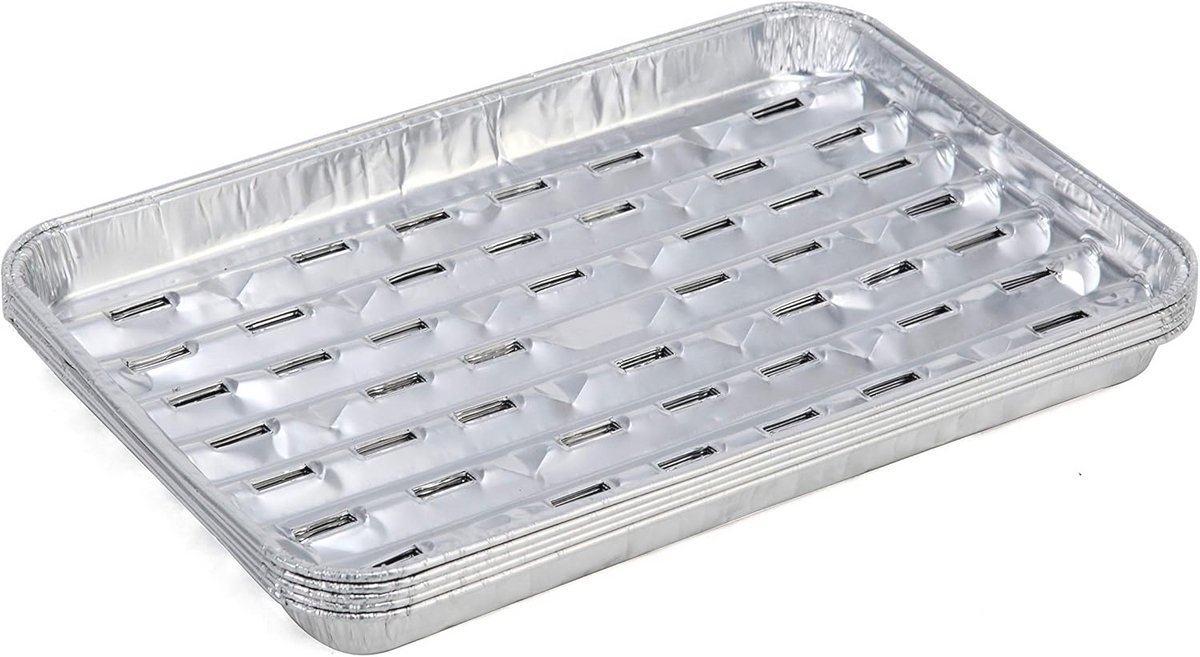 Aluminium Grillplaat Set van 5 Vierkant 34 x 23 cm