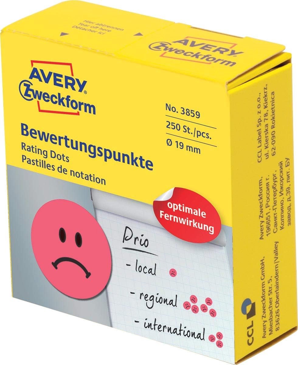 Zelfklevende Plakstippen 250 Stuks - Rood, Ø 19 mm, Stickers voor Beoordelen en Markeren