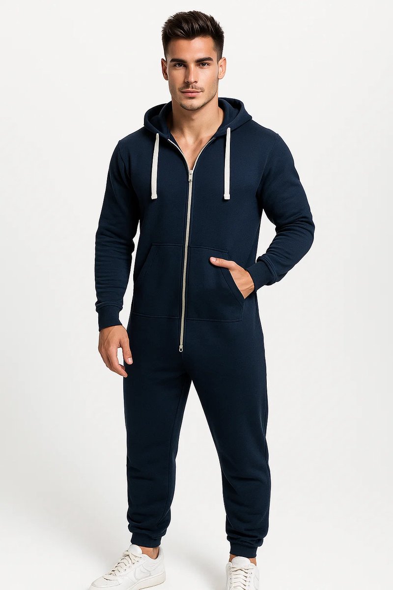 Navy Onesie - Huispak - Onesie mannen - Onesie Vrouwen - Maat L