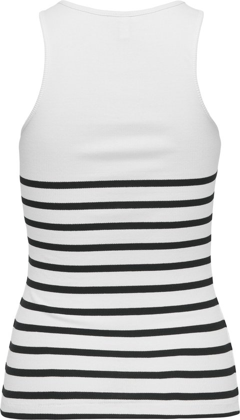 Only Top Onlkenya Débardeur à rayures côtelées Jrs No 15318407 White brillant / Noir Taille femme - L