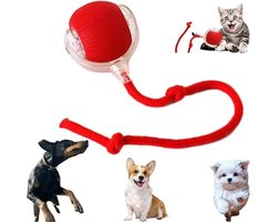 Huisdierspeelgoed - Slimme interactieve rollende huisdierbal - 360° automatisch interactief katten- en hondenspeelgoed - Zelfrollend en oplaadbaar - Ingebouwde ledlamp - 1 stuk - Rood